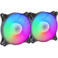 Mars Gaming Kit of 2 Spectacular FRGB RAINBOW 360 Fans - 120x120x25mm